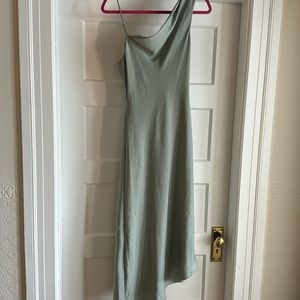 Sage Green Satin- like Dress